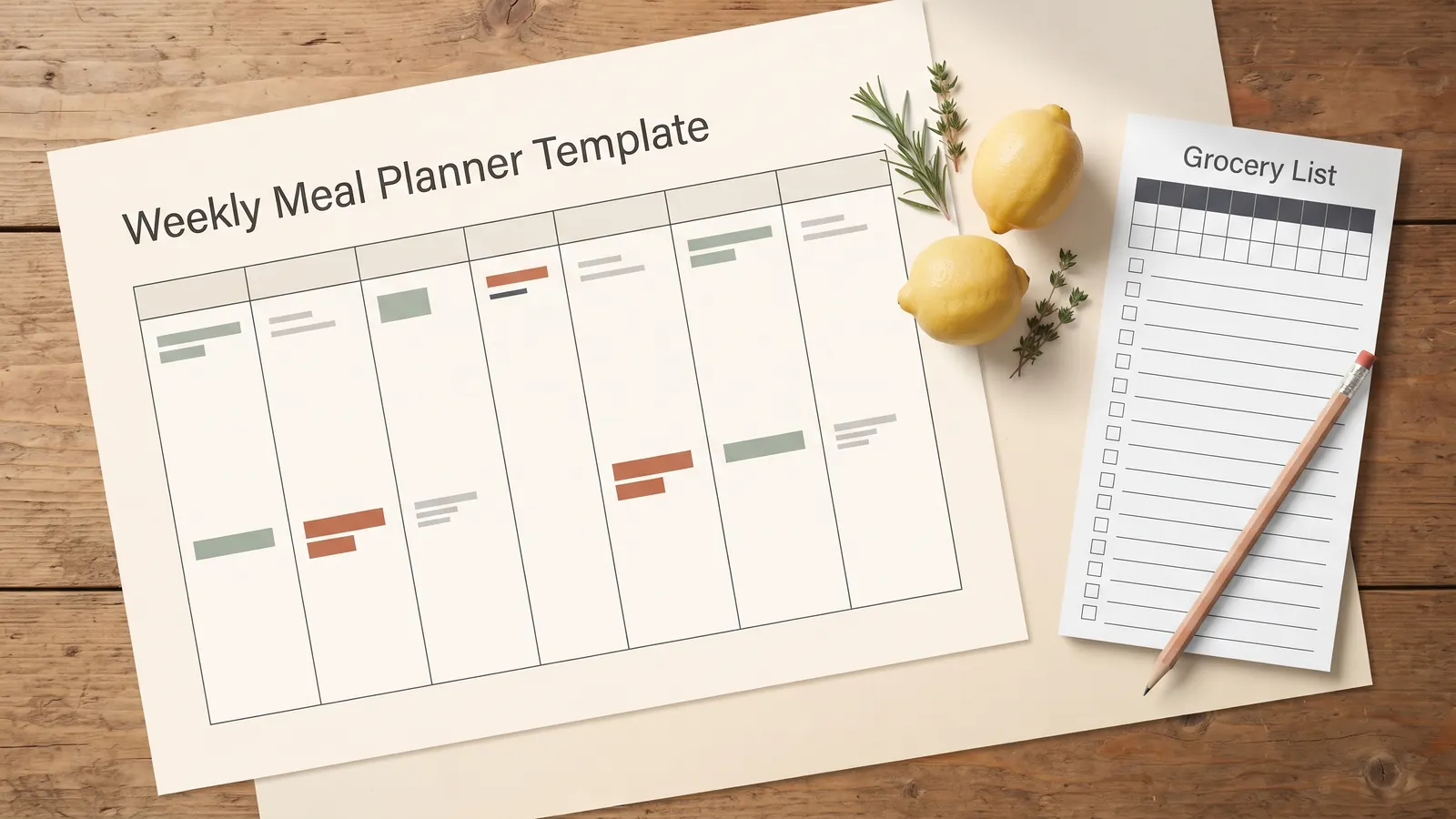 Weekly Meal Planner Template: Breakfast to Snacks, Seven Days, One Glance